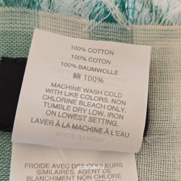 NWT J. Crew Green Gingham Cotton Lightweight Scarf - Picture 10 of 10